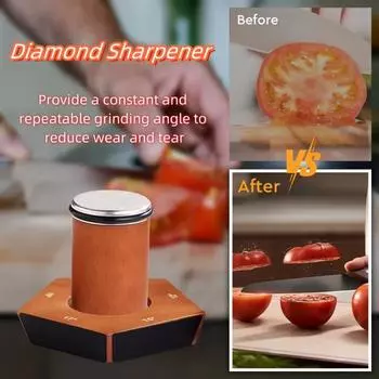 Новый тип точилки для варочной панели с 5 углами, точилка для варочной панели с магнитным держателем ножей, набор заточных камней, кухонные принадлежности коричневый