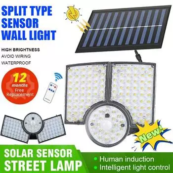 Новый тип вращающегося солнечного настенного светильника для улицы, супер яркий датчик движения, уличный фонарь IP65, водонепроницаемый светильник для внутреннего двора, 3 режима работы, светодиодный сад MX-112
