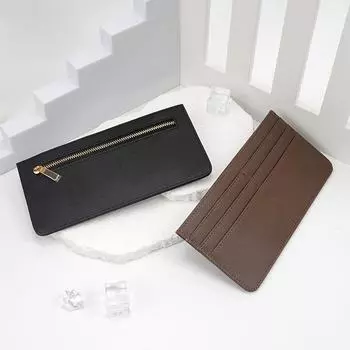 Новый тонкий держатель для карт из искусственной кожи для женщин - простой ретро-дизайн с несколькими отделениями для удостоверений личности и карт