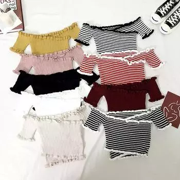 Новый топ на бретелях с открытыми плечами, вязаные укороченные топы, женские летние майки с открытой спиной, модный повседневный женский укороченный жилет с короткими рукавами One Size чёрный