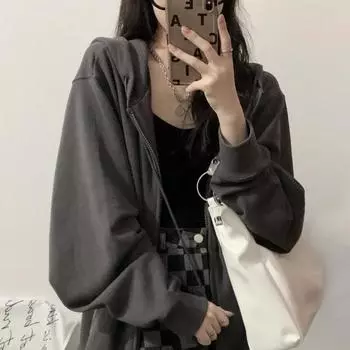 Новый тяжелый кардиган в стиле рыбьей чешуи bf корейский свободный кардиган на молнии свитшот для мужчин и женщин белый повседневный пиджак в стиле бойфренда осенний тренд M