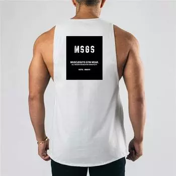 Новый тренажерный зал, мужская мода, повседневная майка для фитнеса, майка без рукавов, рубашка Sporing для бега, тренировочная одежда, майки для бодибилдинга M чёрный