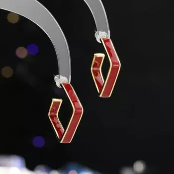 Новый тренд 2024 года осень и зима популярный цвет Ankola красные масляные серьги-гвоздики интернет-знаменитости темперамент квадратные простые серьги женщины