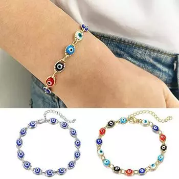 Новый тренд, индивидуальный браслет в стиле хип-хоп, крутой панк, регулируемый красочный браслет с глазами демона разноцветный