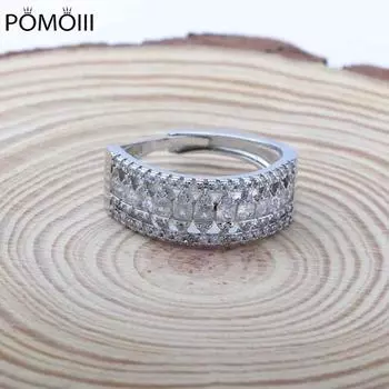 Новый тренд, круглые кольца, роскошные инкрустации AAA, кристалл циркона, элегантные свадебные украшения для женщин, свадьба, помолвка, лучший подарок на день рождения 7 белый