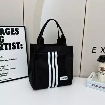 Новый тренд простой спортивный стиль повседневная сумка для офисных работников студентов легкая сумка большой вместимости чёрный