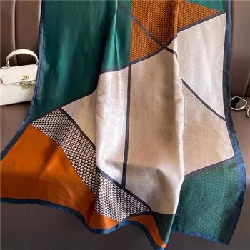 Новый тренд шарфы на шею бандана женский шелковый шарф повязка на голову дизайнерские хиджабы женский фуляр муфта шарф для сумки 180*90см шаль 180X90cm