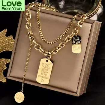 Новый тренд титановый стальной чокер Ins многослойная хип-хоп ключичная цепочка для мужчин и женщин рок толстая цепь уличное ожерелье с защелкой ювелирные изделия 45cm