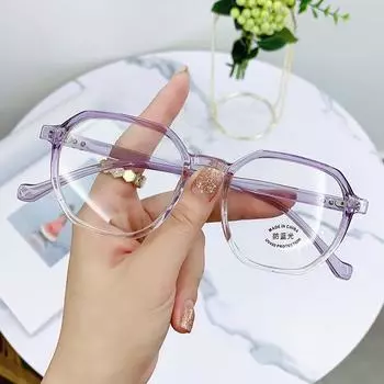 Новый тренд TR, антисиние плоские зеркальные модные студенческие очки для близорукости, женские многоугольные онлайн-знаменитости в мужских очках.