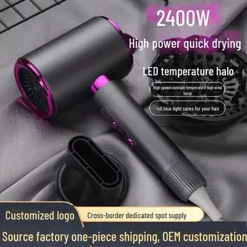 Новый трендовый фен с отрицательными ионами для использования дома и в общежитии – улучшенная технология ухода за волосами 2100W single set nozzle серый