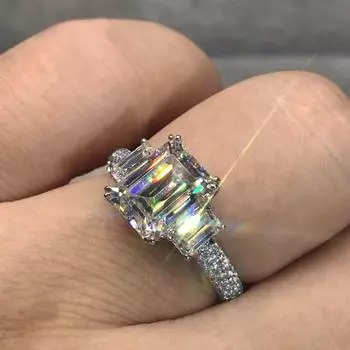 Новый тройной кристалл с кубическим цирконием, дизайнерские женские кольца, темпераментное свадебное кольцо для свадебной церемонии, вечерние, модные ювелирные изделия 10