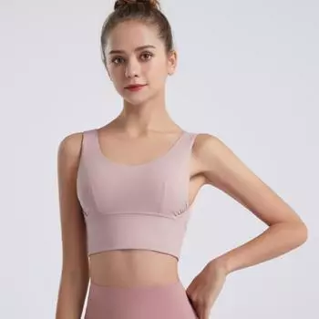 Новый U-образный красивый бюстгальтер для йоги и занятий спортом, высокоинтенсивный бег, ударопрочный, фитнес, собранное нижнее белье S чёрный