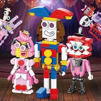 Новый Удивительный Цифровой Цирк Аниме Фигурки Строительный Блок Ужасы Игра Мультфильм Милая Кукла Блок Модель Набор Игрушки для Детей Подарки S