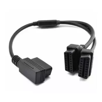 Новый удлинительный кабель-разветвитель OBD 2 II 50 см 16-контактный под прямым углом для диагностического инструмента