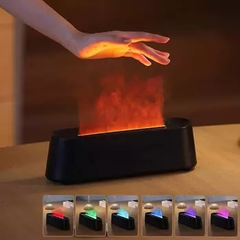 Новый ультразвуковой ароматерапевтический диффузор, популярный цветной эфирный масляный USB-пульт дистанционного управления, аромадиффузор с эффектом вулканического пламени, увлажнитель воздуха чёрный