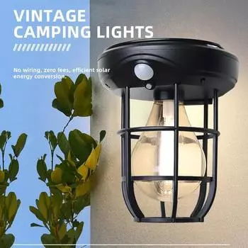 Новый уличный солнечный настенный светильник с датчиком человеческого тела, вольфрамовая солнечная лампа, зарядка атмосферного света, внутренний двор, сад, вилла, настенный светильник built-in battery