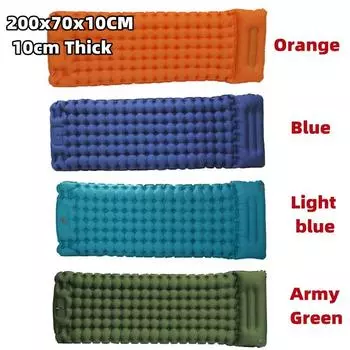 Новый уличный спальный коврик для кемпинга, надувной матрас с подушками, сверхлегкий воздушный коврик, встроенный насос для накачки, путешествия, пеший туризм синий