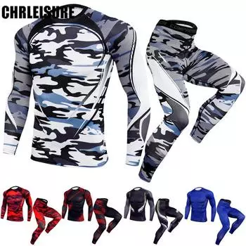 Новый уличный спортивный костюм для фитнеса, мужские быстросохнущие брюки, одежда для бега, фитнеса, костюм из двух предметов