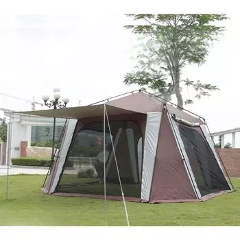 Новый уличный усиленный тент на 8-12 человек, автоматический навес для палатки, беседка, открытый кемпинг 420*420*235cm
