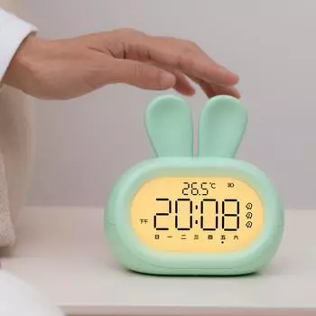Новый умный креативный будильник-кролик для студентов, бесшумный ночной свет в спальне, таймер обратного отсчета, многофункциональные часы
