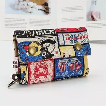 Новый унисекс двойной холщовый кошелек и держатель для карт сумка для ключей