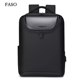 Новый унисекс однотонный водонепроницаемый и дышащий деловой модный повседневный универсальный рюкзак для повседневного использования чёрный