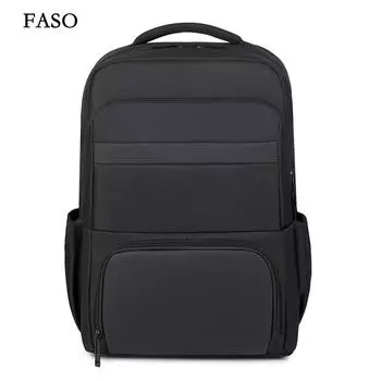 Новый унисекс однотонный водонепроницаемый и дышащий деловой модный повседневный универсальный рюкзак для повседневного использования чёрный