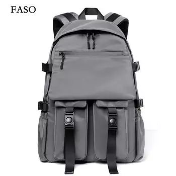 Новый унисекс однотонный водонепроницаемый и дышащий деловой модный повседневный универсальный рюкзак для повседневного использования чёрный