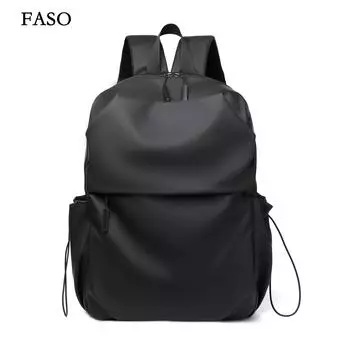 Новый унисекс однотонный водонепроницаемый и дышащий деловой модный повседневный универсальный рюкзак для повседневного использования чёрный