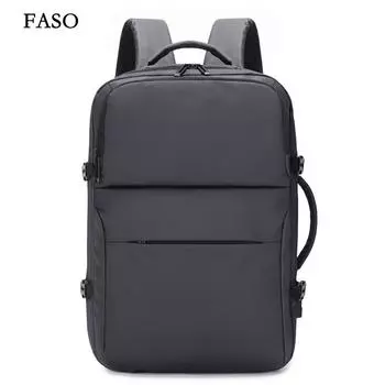 Новый унисекс однотонный водонепроницаемый и дышащий деловой модный повседневный универсальный рюкзак для повседневного использования чёрный