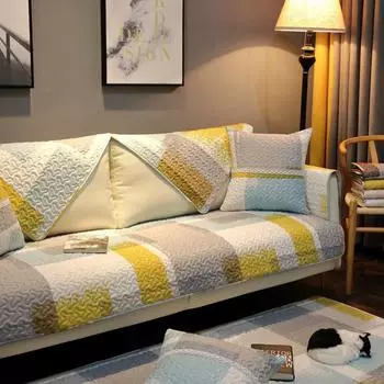 Новый универсальный чехол для диванной подушки Four Seasons, нескользящая простая современная хлопковая ткань, универсальная подушка для сада и гостиной. 70*70