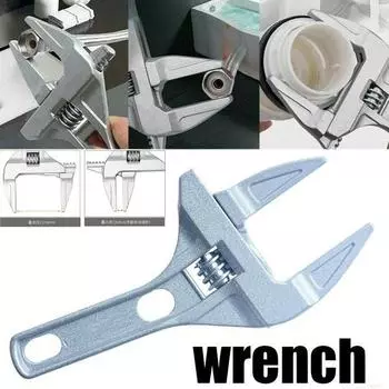 Новый универсальный гаечный ключ из алюминиевого сплава, регулируемый гаечный ключ с большим отверстием, гаечный ключ для ремонта ванной комнаты