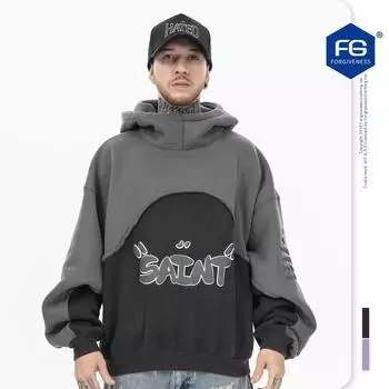 Новый универсальный повседневный деловой свитер на весну и осень для мужчин с воротником-стойкой и длинными рукавами, повседневный свитер с капюшоном из жаккардовой вязки M чёрный