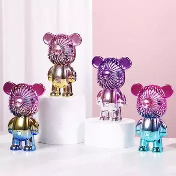 Новый USB Мини Милый Мультяшный Медведь Вентилятор Ветроэнергетика Ручной Портативный Вентилятор Удобный Домашний Офис На Открытом Воздухе Маленькие Вентиляторы Подарки