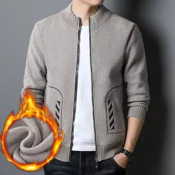Новый утолщенный бархатный вязаный кардиган с длинными рукавами для молодых и средних мужчин на весну и осень, тонкий и красивый свитер для мужчин M