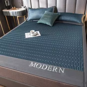 Новый утолщенный комплект из трех предметов из латекса толщиной 0,5 см, летний спальный коврик из ледяного шелка, летний коврик, моющийся бытовой тенсель, мягкие сиденья 90*200cm 2pcs