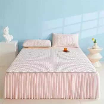 Новый утолщенный летний коврик для кровати, латексный крутой коврик, цельный моющийся коврик для кондиционера, крутой коврик из ледяного шелка Two pillowcases