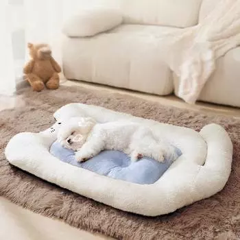 Новый утолщенный теплый рулонный коврик для хвоста для собак, коврик для маленьких и средних собак, коврик для сна для кошек, будка для домашних животных и гнездо для кошек S: 45 * 35cm