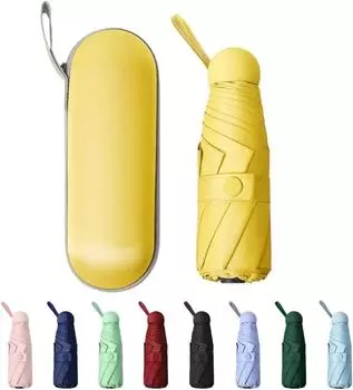 Новый увеличенный зонт двойного назначения с защитой от УФ-излучения, маленький солнцезащитный черный резиновый зонт, мини-капсульный зонт