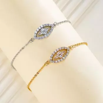 Новый ювелирный браслет, медный браслет с инкрустацией цирконом, браслет для пар жёлтый
