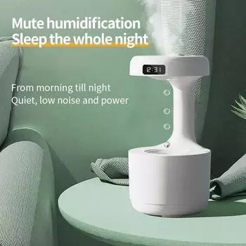 Новый увлажнитель воздуха Anti Gravity Funny Water Drops Ultrasonic Cool Mist Maker Fogger Diffuser со светодиодным дисплеем для домашнего офиса белый