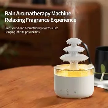 Новый увлажнитель воздуха Cloud Rain с белым шумом, эфирным маслом, ароматерапевтическим диффузором, USB-бесшумный увлажнитель воздуха с туманом и цветной подсветкой