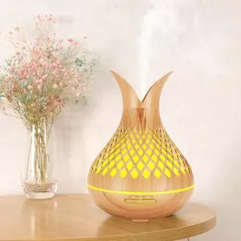 Новый увлажнитель воздуха с эфирным маслом 400/500 мл, прохладный туман, ароматерапия, домашний USB, 7 цветов, светодиодный ночник, парфюмерный диффузор из дерева