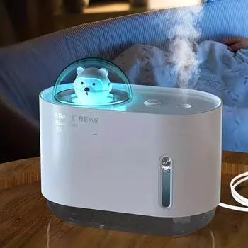 Новый увлажнитель воздуха Space Bear с цветным атмосферным светом USB, настольный, домашний, портативный, детский, ароматерапевтический, креативный, спрей-туман зелёный