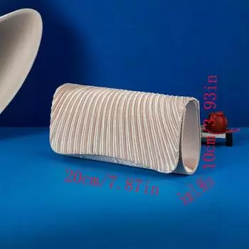 Новый ужин темперамент знаменитость атлас сложенный флип рука держа банкет свадебное платье сумка 20-10-6cm абрикосовый