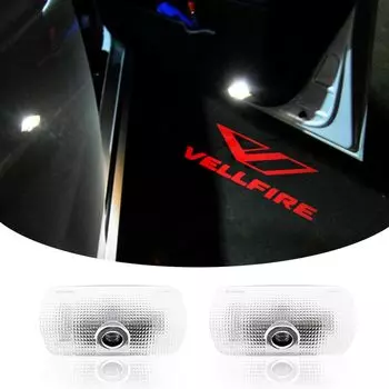 Новый Vellfire Подсветка двери приветствия Подсветка порога Светодиодная проекция логотипа Toyota Vellfire Подсветка двери автомобиля Совместима с Toyota