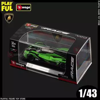 Новый в наличии Bburago 1:43 24h Le Mans Racing Lamborghini Sc63 Porsche 963 литая миниатюрная модель из сплава акриловая упаковка игрушки