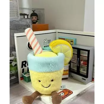 Новый в наличии Желейный Кот Летний Кокосовый Рюкзак Подвеска Лимонад Плюшевая Подушка Домашние Украшения для Спальни Подарок для Девочки with tag doll лимон