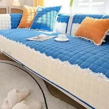 Новый вельветовый коврик для дивана, хит продаж, всесезонная универсальная подушка для сиденья с противоскользящими свойствами, чехол для дивана с полным покрытием 70x70cm