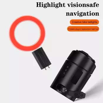 Новый велосипедный задний фонарь в форме сердца, 5 режимов, безопасность во время езды на велосипеде ночью, USB-зарядка, задний фонарь для горного велосипеда, водонепроницаемый светодиодный предупреждающий фонарь для горного велосипеда Black